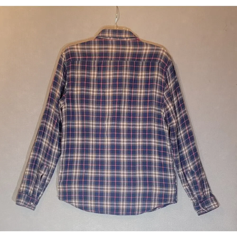 Faherty Reversible Stretch Blanket Shirt Flannel Button Up Men Small